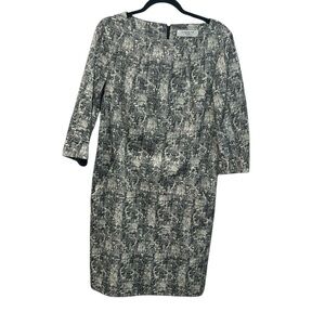 M.M.Lafleur Etsuko crackle print 3/4 sleeve sheath dress size 14